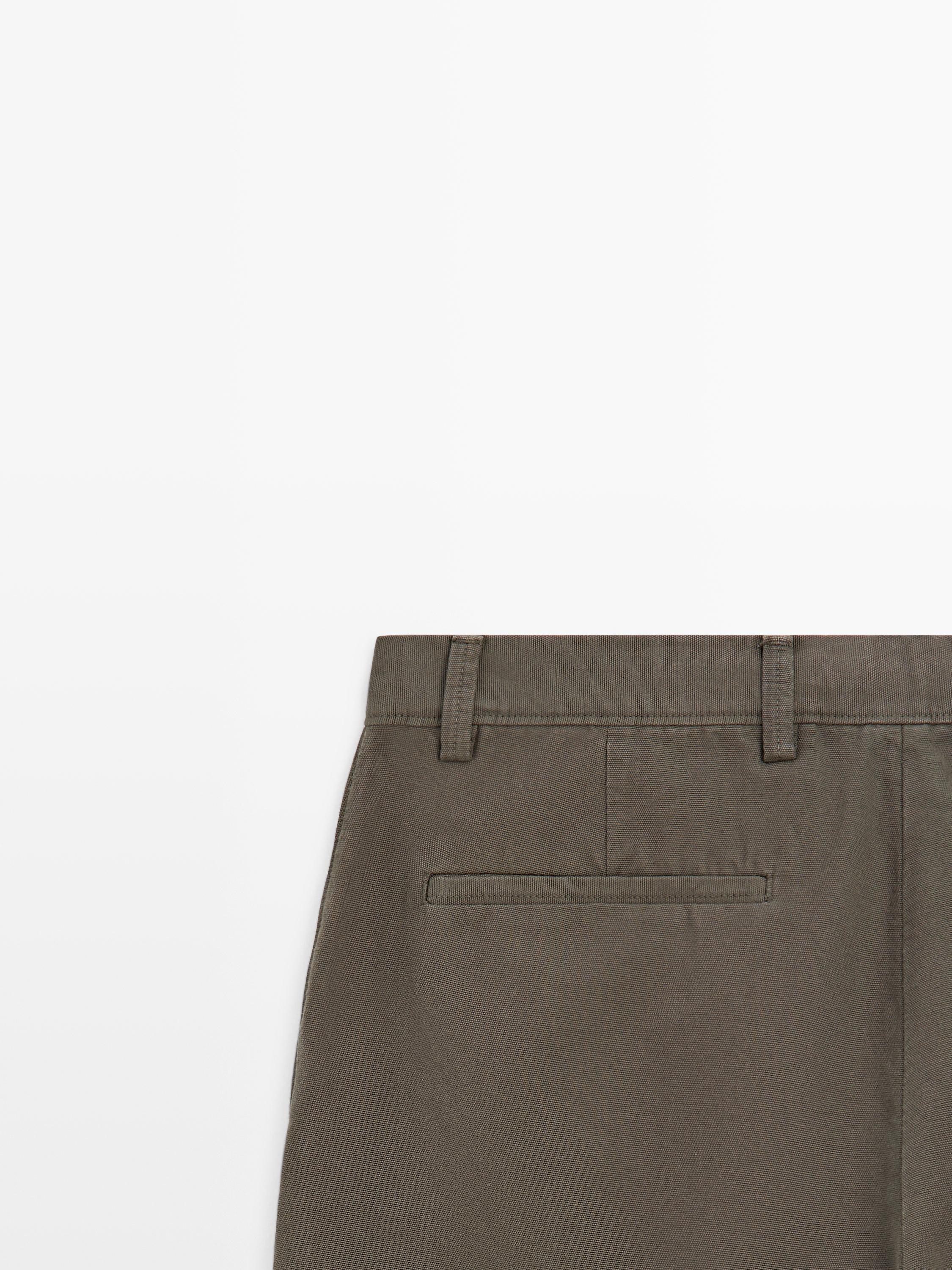 Tapered fit cotton pants